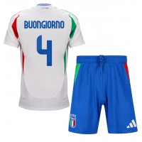 Italy Alessandro Buongiorno #4 Replica Away Minikit Euro 2024 Short Sleeve (+ pants)